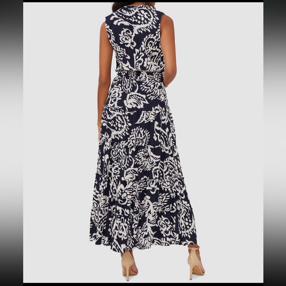MSK Navy and White Print Maxi Dress - Picture 4 of 7